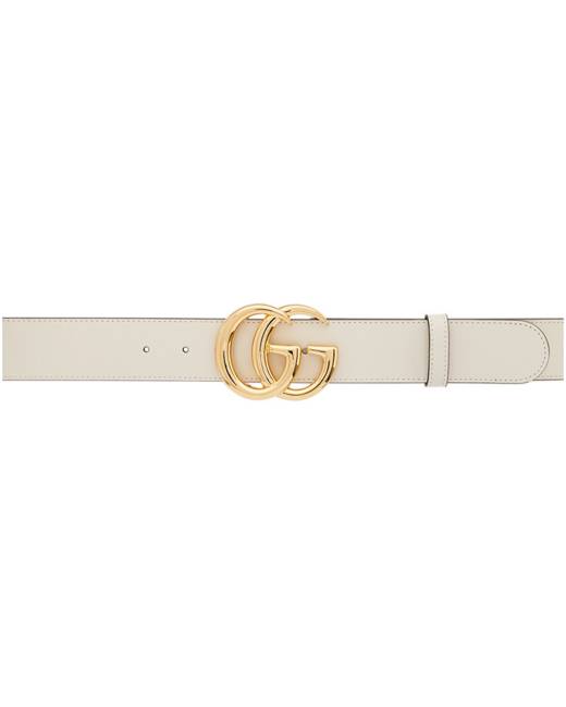 Gold and clearance white gucci belt