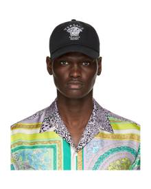 Versace Black Embroidered Medusa Cap