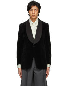 Gucci Black Velvet Contrast Collar Blazer