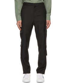 Givenchy Black Wool Patch Cargo Pants