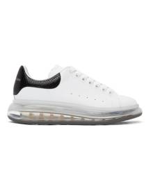 Alexander McQueen White and Black Snake Clear Sole Oversized Sneakers