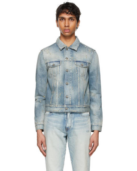 mens saint laurent denim jacket