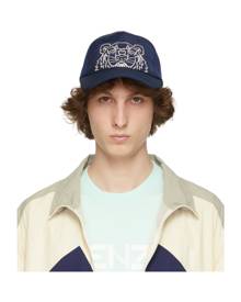 Kenzo Navy Embroidered Kampus Tiger Cap