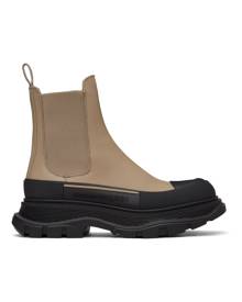 Alexander McQueen Taupe Tread Slick Chelsea Boots