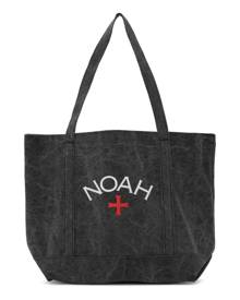 Noah Black Recycled Canvas Core Logo Tote