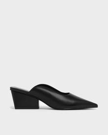 Charles & Keith Pointed Toe Wedge Heel Mules