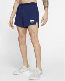 nike running blue ribbon sport logo shorts in blue