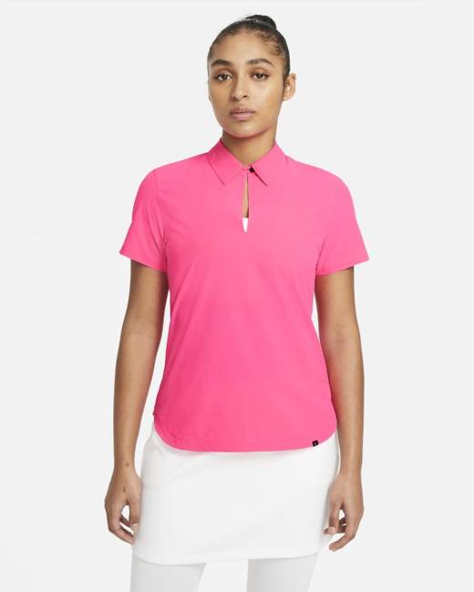 pink polo t shirt women's