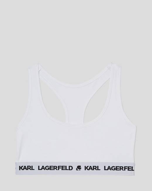 KARL LAGERFELD PADDED LOGO BRA, Light grey Women's Bra