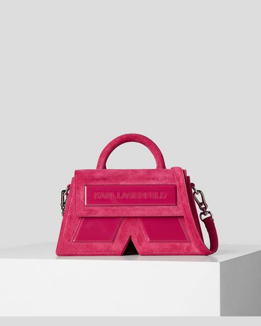 Karl Lagerfeld K/Signature Box Clutch ($175) ❤ liked on Polyvore featuring  bags, handbags, clutches, magenta,…