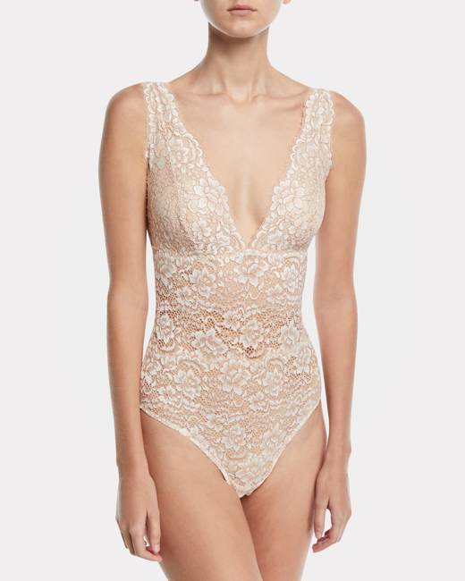 La Perla Zephyr Sheer Embroidered Bodysuit