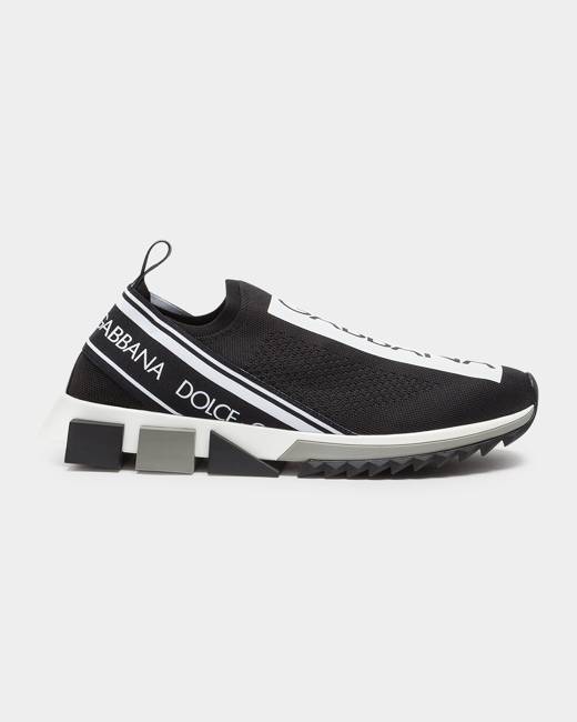 Luxury men's sneakers - Portofino black and white sneakers