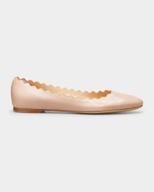 Chloe Lauren Scalloped Leather Ballet Flats