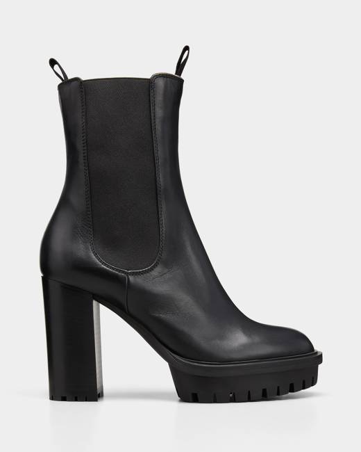 Prada Rubber Logo Pull-On Rain Booties - Bergdorf Goodman