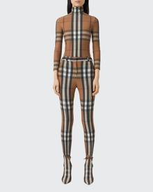 Burberry Emery Check Turtleneck Top