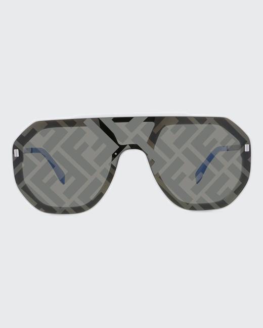 Fendi Men's Monogram Lens Metal Round Sunglasses - Bergdorf Goodman