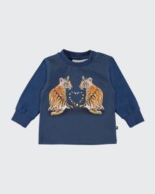 Molo Boy's Eloy Graphic Tee with Tiger Cubs, Size 6-24 Months