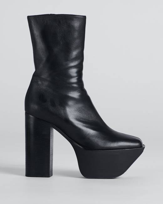 leather platform booties