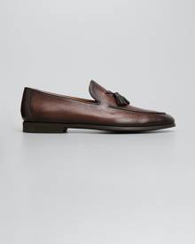 Magnanni Men's Delray Tassel Burnish Suede Loafers