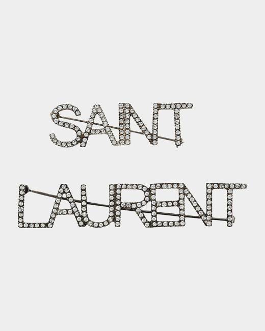 Saint Laurent Tiger Textured YSL Brooch