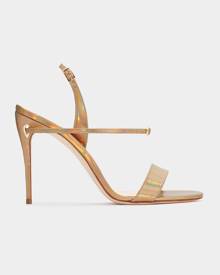 Jennifer Chamandi Tommaso Iridescent Slingback Sandals