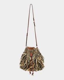 Ulla Johnson Gigi Fringe Drawstring Bucket Bag