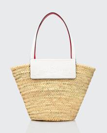 Christian Louboutin Loubi Shore Woven Straw Beach Tote Bag