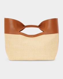 Alexander McQueen The Bow Large Natural Basket Top-Handle Bag