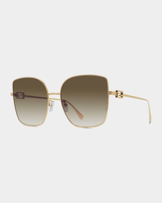 Fendi O'Lock Brow Bar Geometric Sunglasses, 57mm