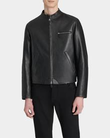 Berluti Men's Grained Leather Biker Jacket