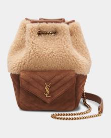 Ysl Monogram Striped Drawstring Bucket Bag In 2166 Chocolate Mu