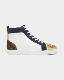 Christian Louboutin Men's Louis Orlato Monogram Leather High-Top Sneakers