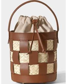 HEREU Galleda Small Woven Straw Bucket Bag