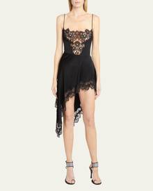 Stella McCartney Micro Stretch Bodysuit with Seersucker Lace Insert Stella McCartney Micro Stretch Bodysuit with Seersucker Lace Insert