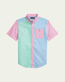 Ralph Lauren Childrenswear Boy's Multicolor Gingham-Print Polo Shirt, Size S-XL