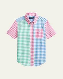 Ralph Lauren Childrenswear Boy's Multicolor Gingham-Print Polo Shirt, Size bed 5-7