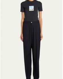 Balenciaga Graphic-Print Fitted Short-Sleeve T-Shirt