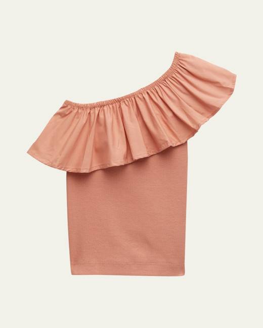 ASOS DESIGN one shoulder cut out top in dusty rose