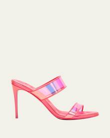 Christian Louboutin Just Puffy Iridescent Dual-Band Red Sole Sandals