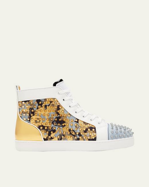 Christian Louboutin Men's Louis Starlight Patent Leather High-Top Sneakers  - Bergdorf Goodman