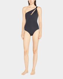 Carmen Marc Valvo Ruched One Shoulder One Piece