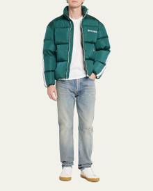 Palm Angels Men's Side-Stripe Track Puffer Jacket