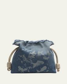 Loewe Flamenco Fish-Print Denim Clutch Bag