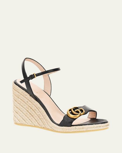 Gucci metallic best sale leather espadrille sandals