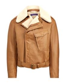 Purple Label Leather-Shearling Moto Jacket