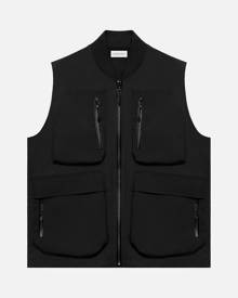 John Elliott High Shrunk Nylon Vest / Black