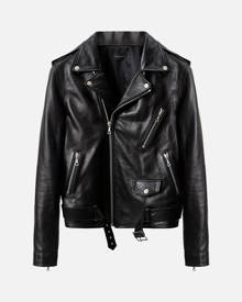John Elliott Leather Moto Jacket / Black