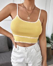 Rib Embroidered Crop Knit Top