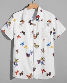 Men Allover Butterfly Print Shirt