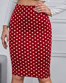 Polka Dot Pencil Skirt